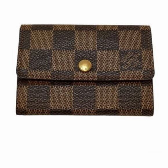 Louis Vuitton Damier Ebene Coin Purse – Authentic LV Compact Wallet Brown - Picture 1 of 11
